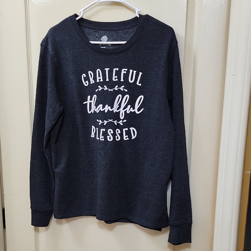 POSITIVE TEES 'GRATEFUL, THANKFUL, BLESSED' SWEATSHIRT